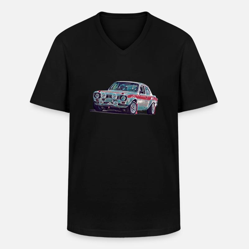 Escort Rallye - Männer-T-Shirt mit V-Ausschnitt - Schwarz
