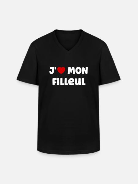 j'aime mon filleul - T-shirt col V Homme - noir