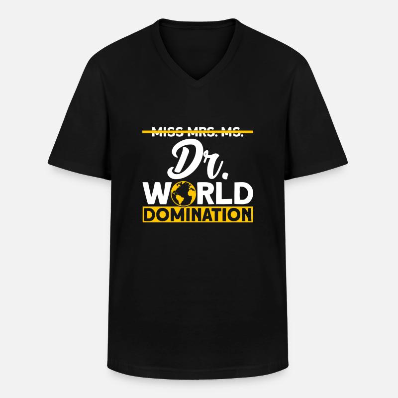 Weltherrschaft Doktor Geschenk - Männer-T-Shirt mit V-Ausschnitt - Schwarz