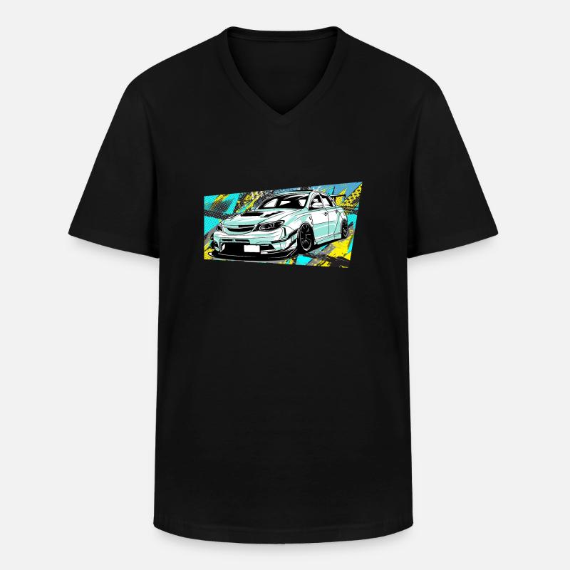 Car comic style - Männer-T-Shirt mit V-Ausschnitt - Schwarz