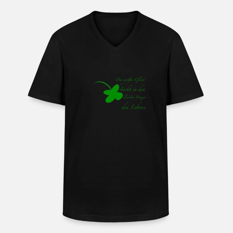 Glück - Männer-T-Shirt mit V-Ausschnitt - Schwarz
