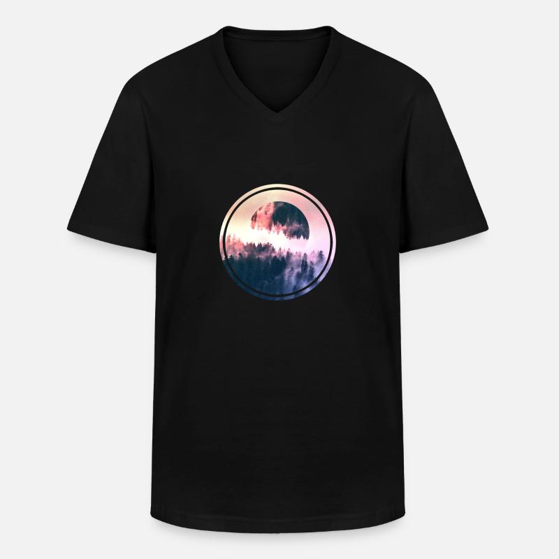 Full Moon - Männer-T-Shirt mit V-Ausschnitt - Schwarz