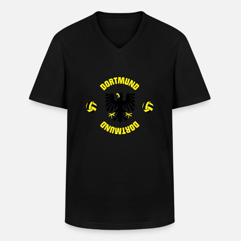 Dortmund (ID: 001013) - Männer-T-Shirt mit V-Ausschnitt - Schwarz