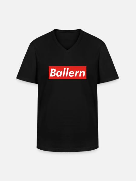 Ballern CR - Männer-T-Shirt mit V-Ausschnitt - Schwarz