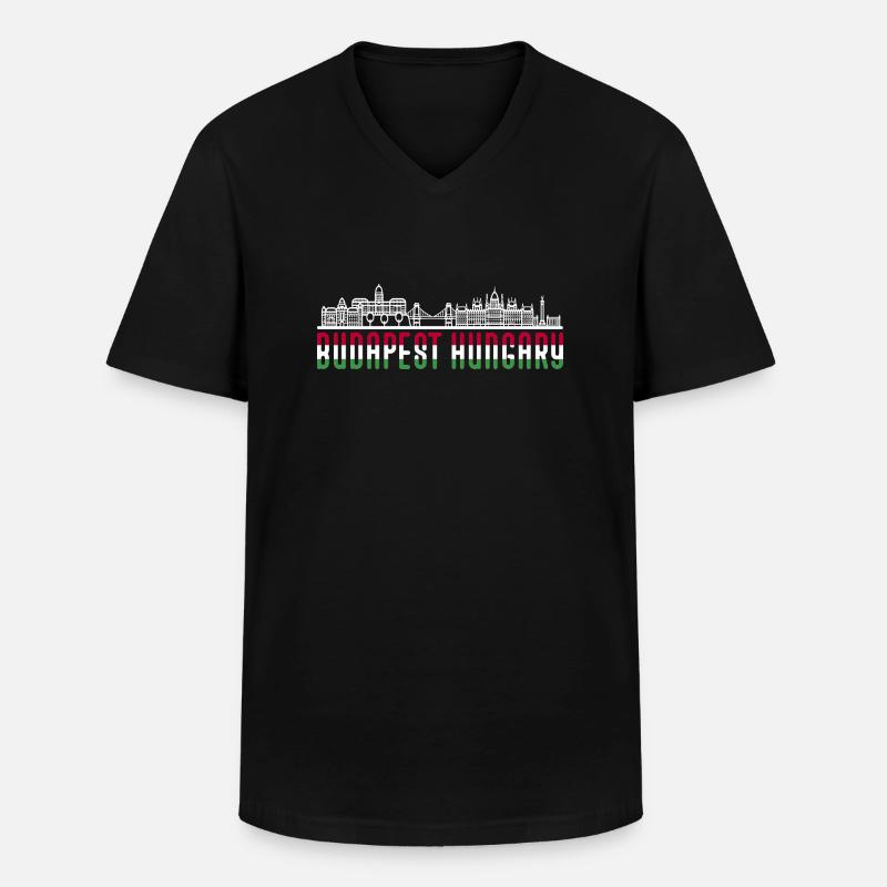 Ungarn - Männer-T-Shirt mit V-Ausschnitt - Schwarz