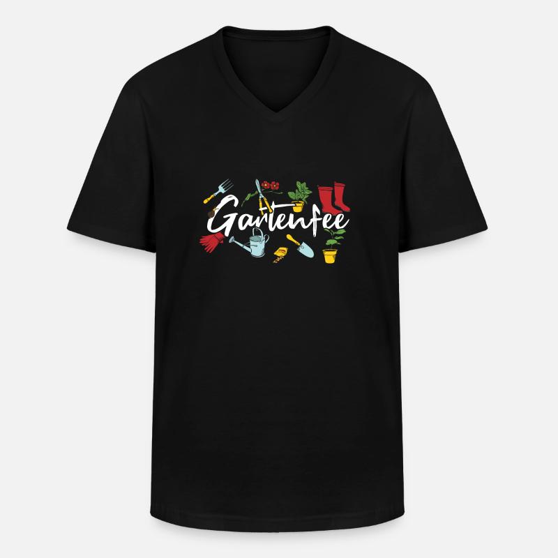 Gartenfee Gärtnerin Garten Gärtnern Kleingarten - Männer-T-Shirt mit V-Ausschnitt - Schwarz