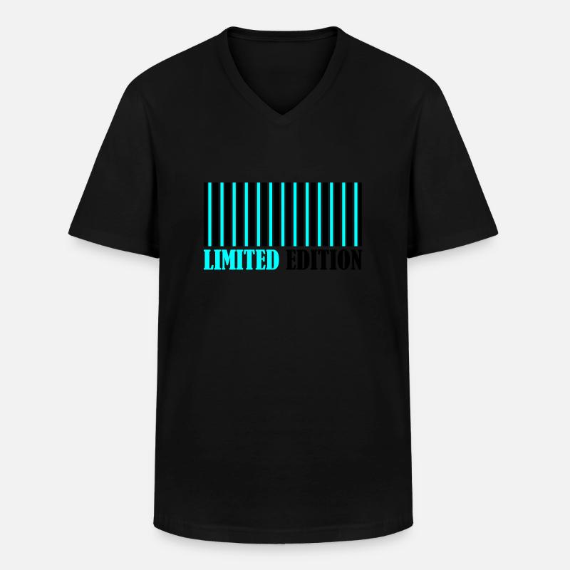 Barcode Limited Edition - Männer-T-Shirt mit V-Ausschnitt - Schwarz