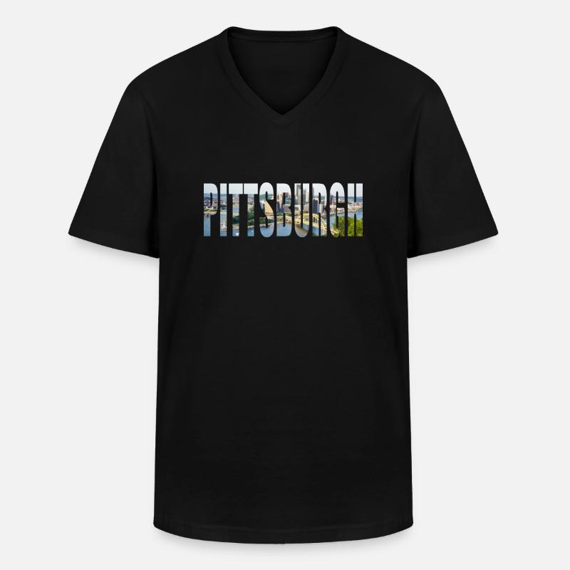 pittsburgh - Männer-T-Shirt mit V-Ausschnitt - Schwarz