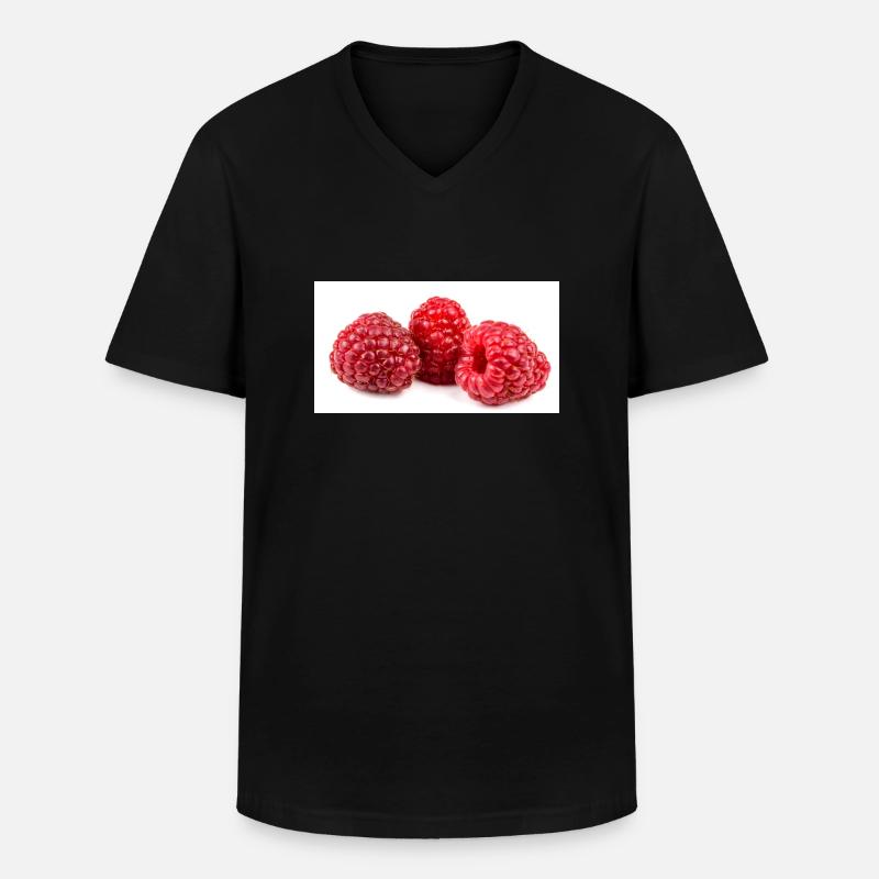 Raspberry. Raspberry - Men's V-Neck T-Shirt - black