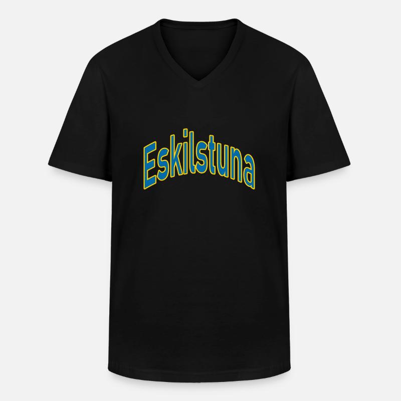 Eskilstuna - Männer-T-Shirt mit V-Ausschnitt - Schwarz