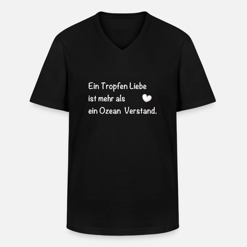 Spruch Liebe Romantisch - Männer-T-Shirt mit V-Ausschnitt - Schwarz