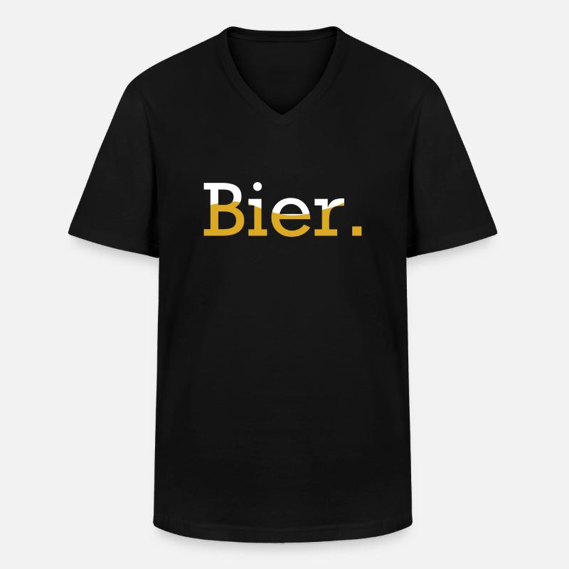 Bier. - Männer-T-Shirt mit V-Ausschnitt - Schwarz