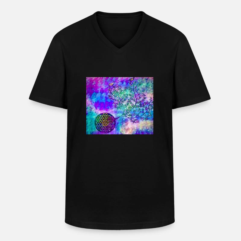 Persischer Lebensbaum Nr. 2 - Männer-T-Shirt mit V-Ausschnitt - Schwarz
