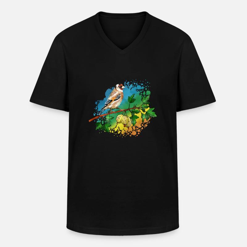 Bunter Vogel - Männer-T-Shirt mit V-Ausschnitt - Schwarz