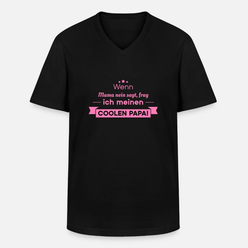 cooler Papa Spruch - Männer-T-Shirt mit V-Ausschnitt - Schwarz
