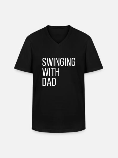 Swinging With Dad Golf - Men's V-Neck T-Shirt - black