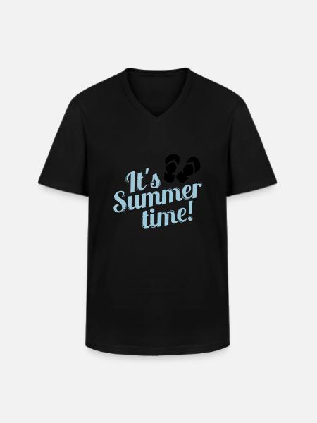 Summertime - Männer-T-Shirt mit V-Ausschnitt - Schwarz