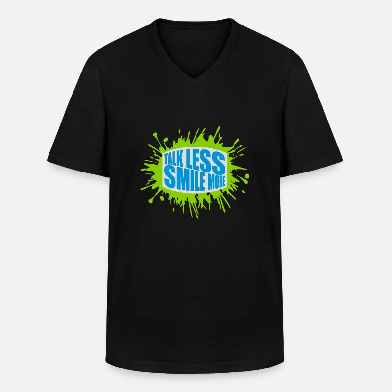 talk less smile more - Männer-T-Shirt mit V-Ausschnitt - Schwarz