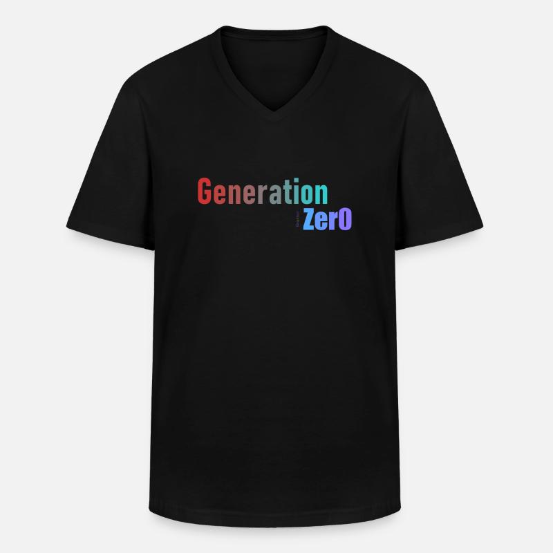 Generation 0 - Männer-T-Shirt mit V-Ausschnitt - Schwarz