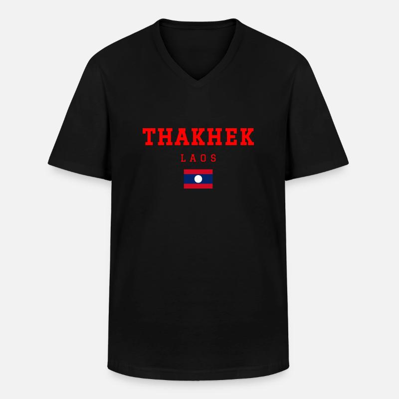 Thakhek Laos - Männer-T-Shirt mit V-Ausschnitt - Schwarz