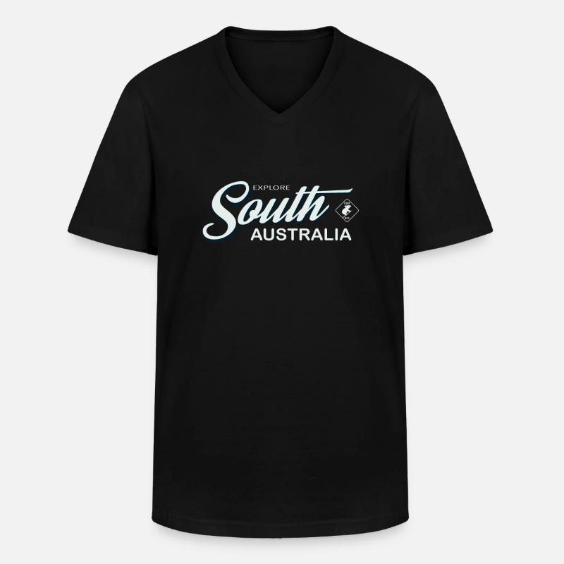 EXPLORE SOUTH AUSTRALIA - Men's V-Neck T-Shirt - black