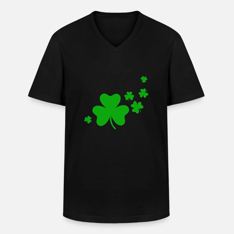 Shamrocks - Männer-T-Shirt mit V-Ausschnitt - Schwarz