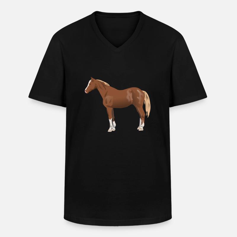 Pferd - Männer-T-Shirt mit V-Ausschnitt - Schwarz