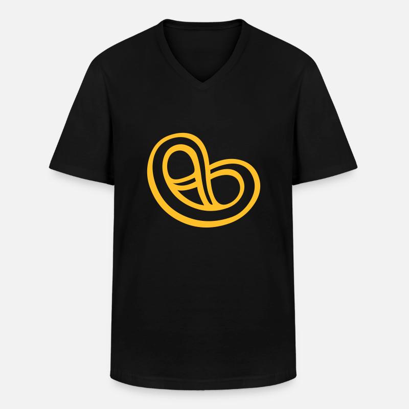 Brezel Liebe Muc München - Männer-T-Shirt mit V-Ausschnitt - Schwarz