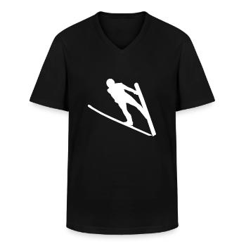 Skispringer - Männer-T-Shirt mit V-Ausschnitt - Schwarz - Vorne - AI Model Male 178 dark (178cm)