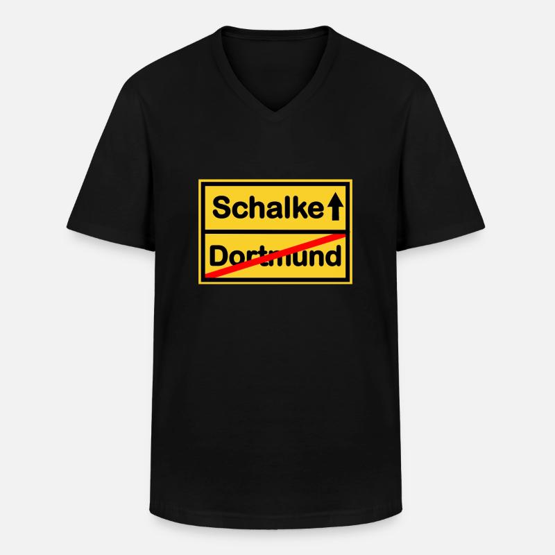 Die Schalker - Männer-T-Shirt mit V-Ausschnitt - Schwarz