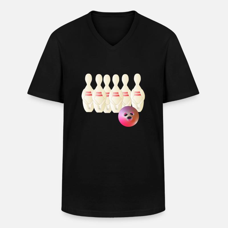 Bowling-Strafe - Männer-T-Shirt mit V-Ausschnitt - Schwarz
