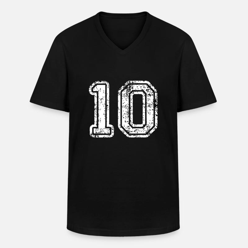 10 - Männer-T-Shirt mit V-Ausschnitt - Schwarz