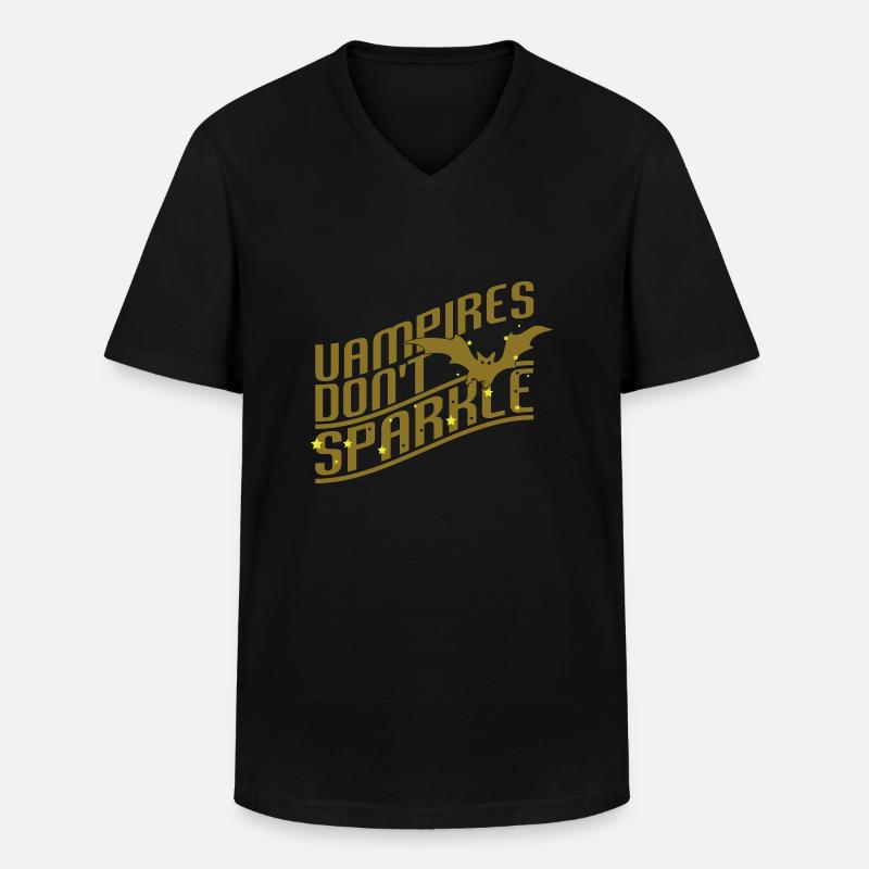 Vampires don't sparkle - Männer-T-Shirt mit V-Ausschnitt - Schwarz