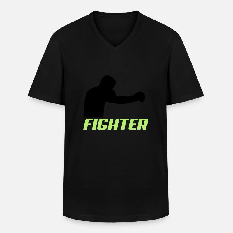 fighter2 - Männer-T-Shirt mit V-Ausschnitt - Schwarz