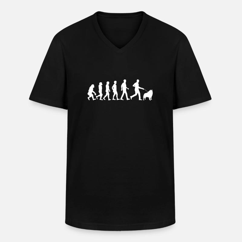 Schipperke Hund Evolution Hundebesitzer - Männer-T-Shirt mit V-Ausschnitt - Schwarz