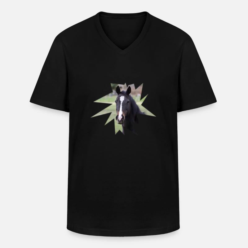 Horse. Pferd. - Männer-T-Shirt mit V-Ausschnitt - Schwarz
