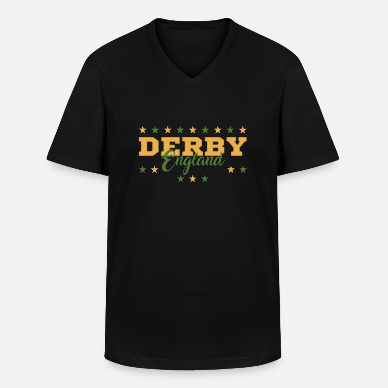 Derby - Männer-T-Shirt mit V-Ausschnitt - Schwarz