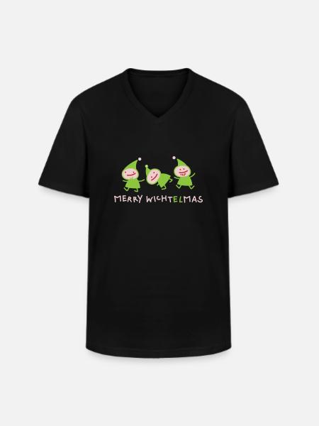 Elves Christmas (b) - Men's V-Neck T-Shirt - black