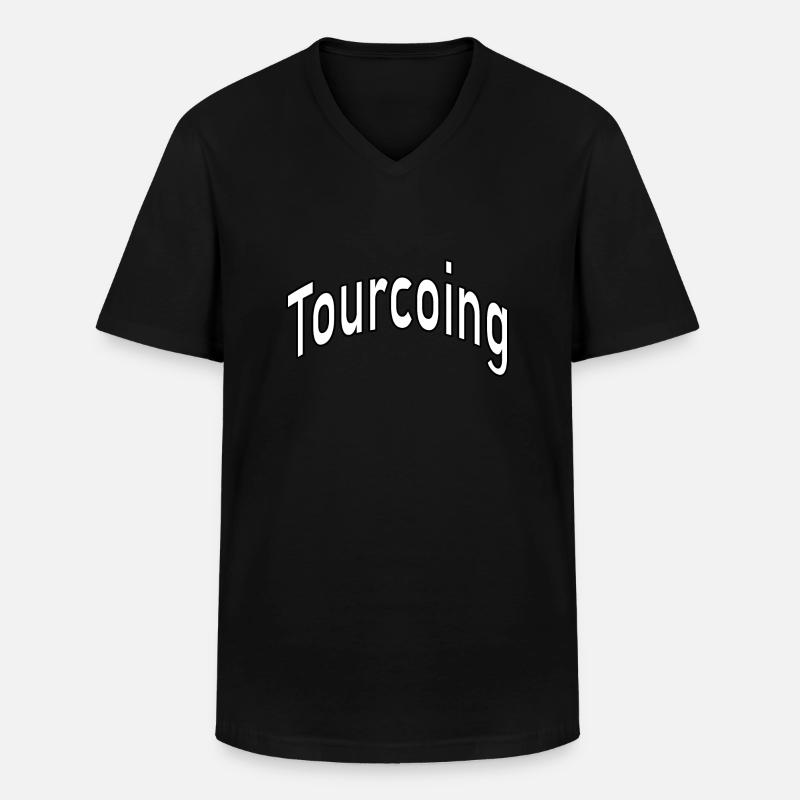 Tourcoing - Männer-T-Shirt mit V-Ausschnitt - Schwarz