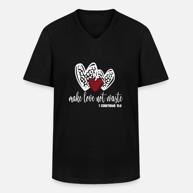 Make Love Not Waste - Männer-T-Shirt mit V-Ausschnitt - Schwarz