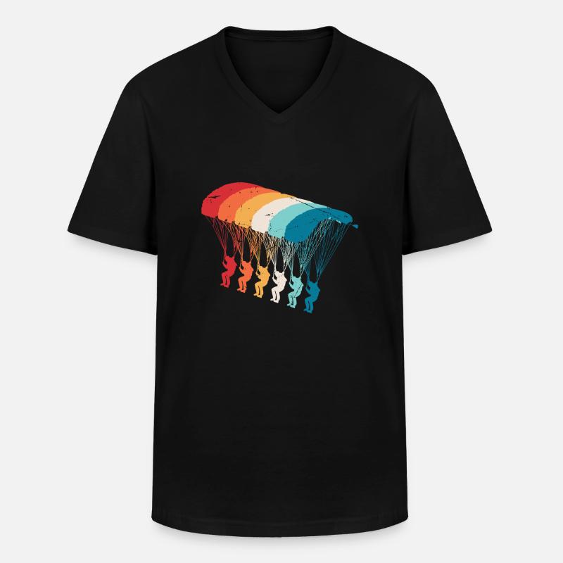 Skydive Evolution: Skydiver Design - Men's V-Neck T-Shirt - black