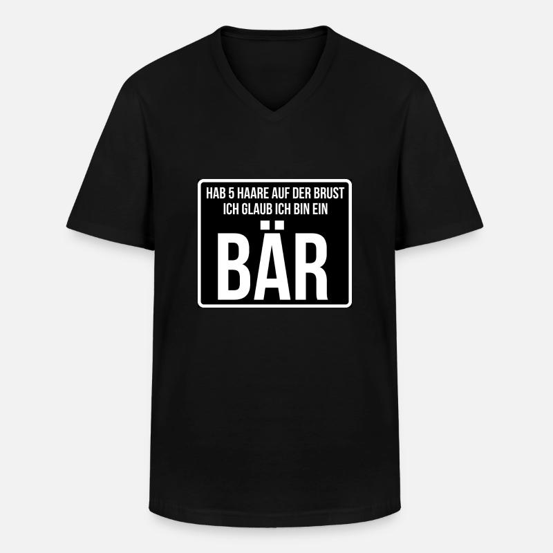 Ich bin ein Bär - Männer-T-Shirt mit V-Ausschnitt - Schwarz