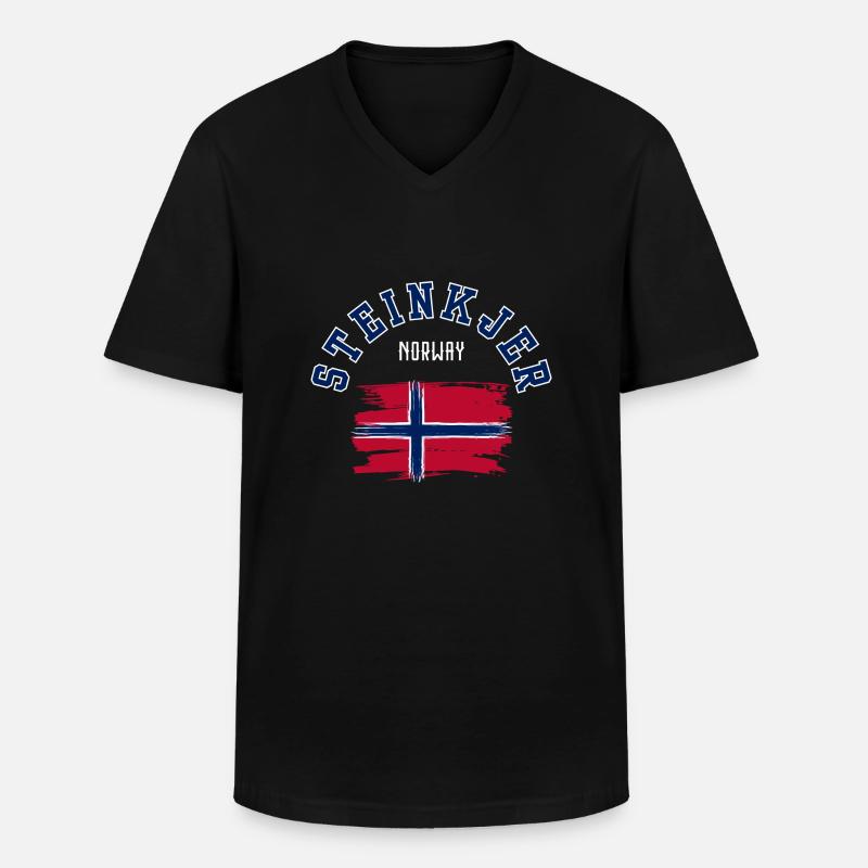Steinkjer Norwegen - Männer-T-Shirt mit V-Ausschnitt - Schwarz