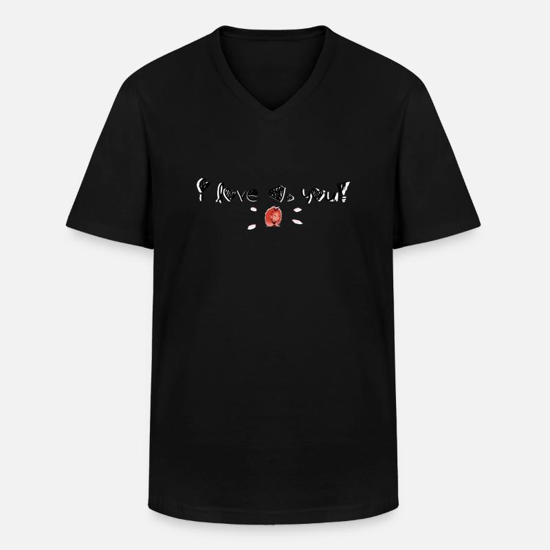 Ich liebe dich - Männer-T-Shirt mit V-Ausschnitt - Schwarz