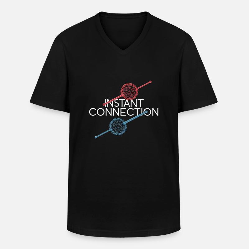 Instant Connection Geometric Art Design - Männer-T-Shirt mit V-Ausschnitt - Schwarz