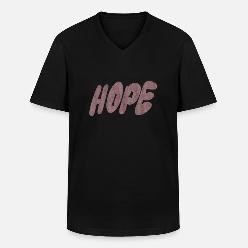 Hope – Strickschrift - Männer-T-Shirt mit V-Ausschnitt - Schwarz