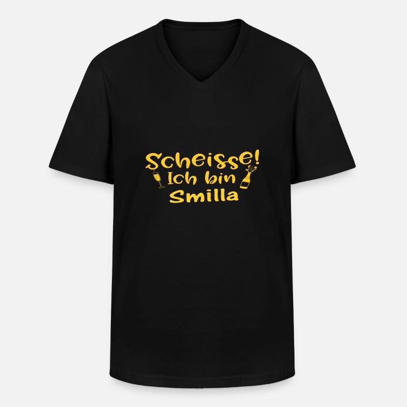Smilla - Männer-T-Shirt mit V-Ausschnitt - Schwarz