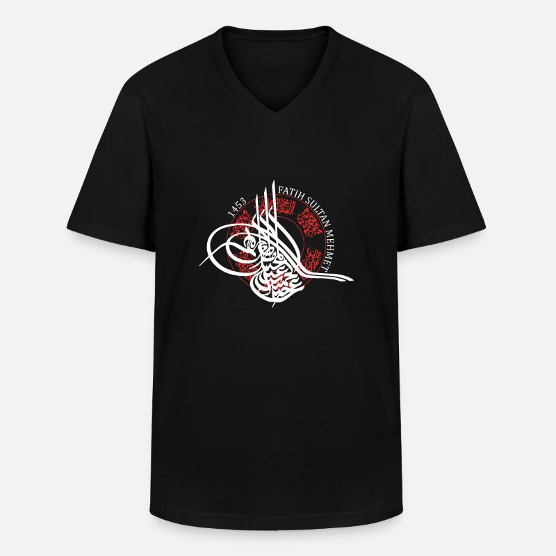 Fatih Sultan Mehmet - Männer-T-Shirt mit V-Ausschnitt - Schwarz