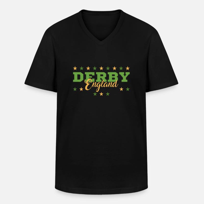 Derby - Männer-T-Shirt mit V-Ausschnitt - Schwarz