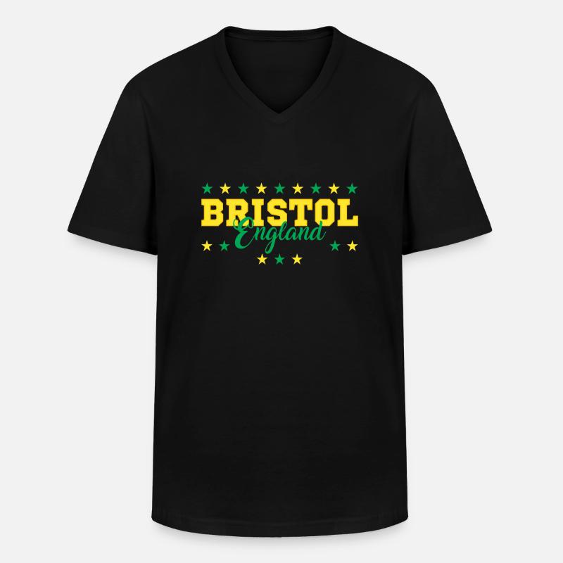 Bristol - Männer-T-Shirt mit V-Ausschnitt - Schwarz